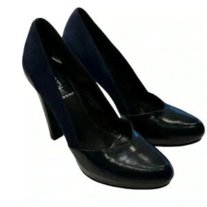 Fendi leather and suede midnight navy pumps/ heels excellent! Sz EU 36 U…